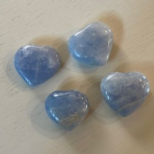 Blue calcite crystal hearts 🩵